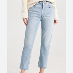 Citizens of Humanity Charlotte Crop High-Rise Straight Light Blue Denim Jeans 27